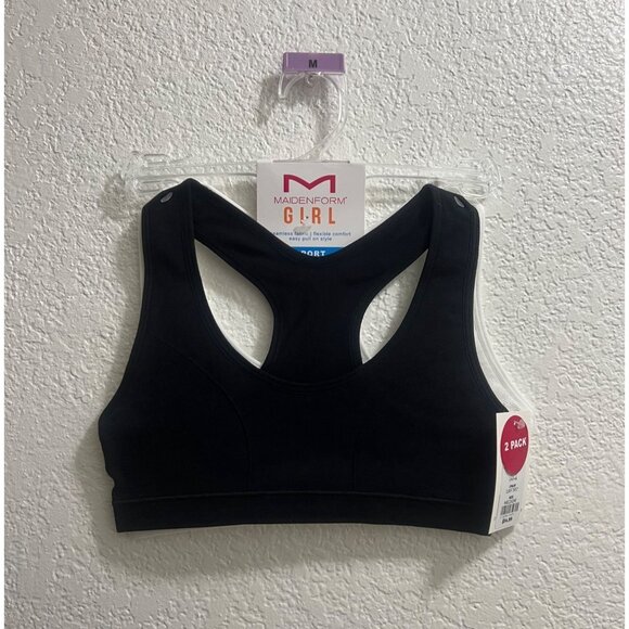 Micro Mesh Racerback Black White Sports Bra Size Medium - Picture 2 of 4